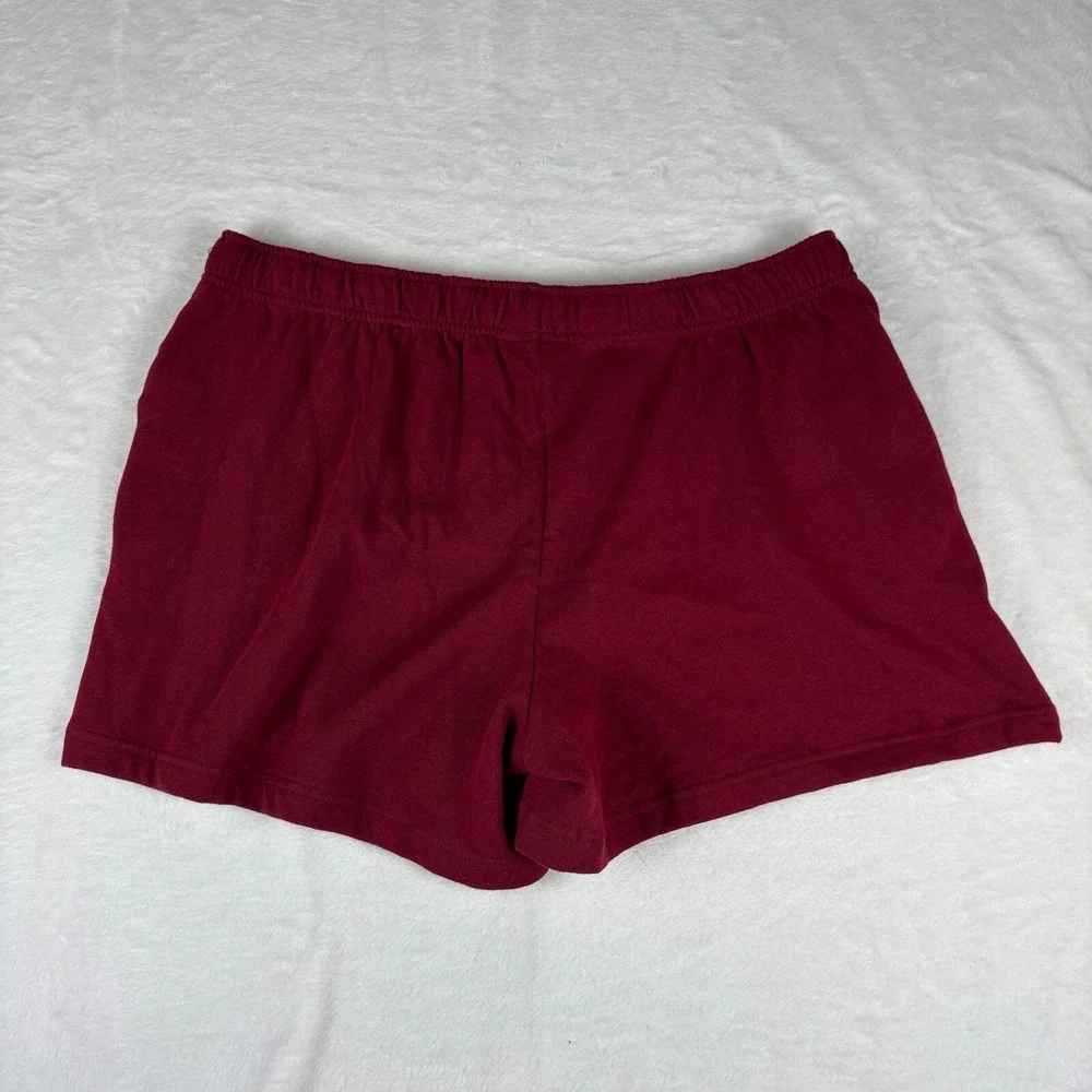 Universal Thread Shorts Womens Large Burgundy High Rise Pockets‎ Elastic Waist